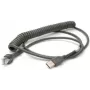 Honeywell USB kabelis, spiralinis, ilgis: 2,9 m, spalva: juoda, skirtas Voyager/Fusion/Focus (53-53235-N-3)