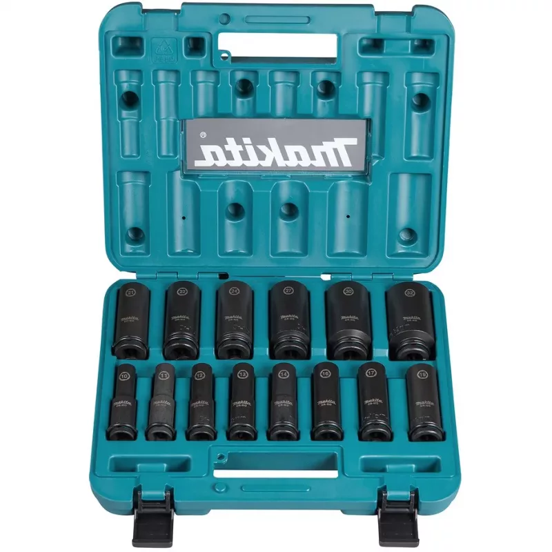 Makita E-16586 smūginis lizdų komplektas Juoda, Žalia