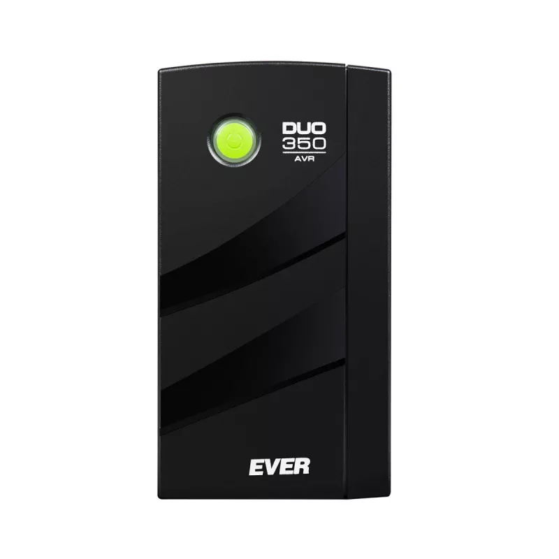 Nepertraukiamo maitinimo šaltinis EVER DUO 350 AVR, linijinis-interaktyvus bokštinis UPS, 0,35 kVA (245 W), 2x C13 lizdai, 12 V 5 Ah VRLA baterija