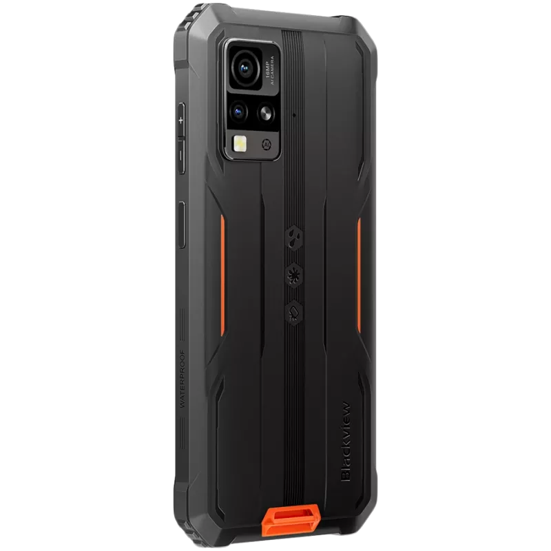 Blackview Rugged BV4800SE LTE 6.56 inch HD+ IPS 720x1612 90Hz 4GB+64GB UMS9320E Octa-Core 1.8GHz Kamera Priekinė 8MP Galinė 16MP+2MP NFC 5100mAh BE ĮKROVIKLIO Android 15 Oranžinė