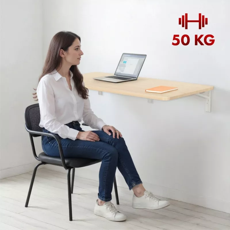Sieninis sulankstomas lentynėlė MACLEAN MC-128 WD 100×40 cm, medžio apdaila