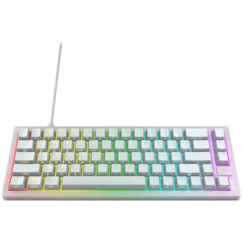 CHERRY K5V2 kompaktiška klaviatūra, skirta žaidimams, USB, QWERTY, anglų k., balta, 67 klavišai, RGB LED