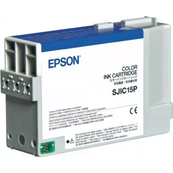 Epson SJIC15P Spalva (Žydra, Purpurinė, Geltona) Originali rašalo kasetė for TM C3400, C3400 SecurSpalva, C