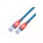 EasyLan DualBoot LED komutacinis kabelis RJ45 S/FTP Cat.6 (E klasė) - su saCon kištuku - LSOH - mėlynas - 10 m
