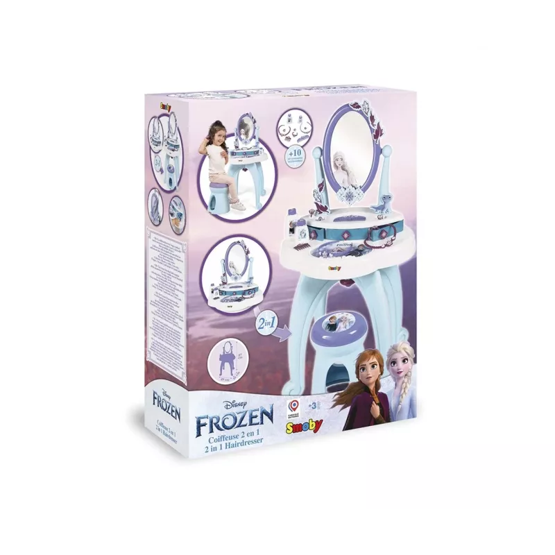 Smoby Frozen 2-in-1 kirpėjos stalas mėlynas violetinis 3–6 metų