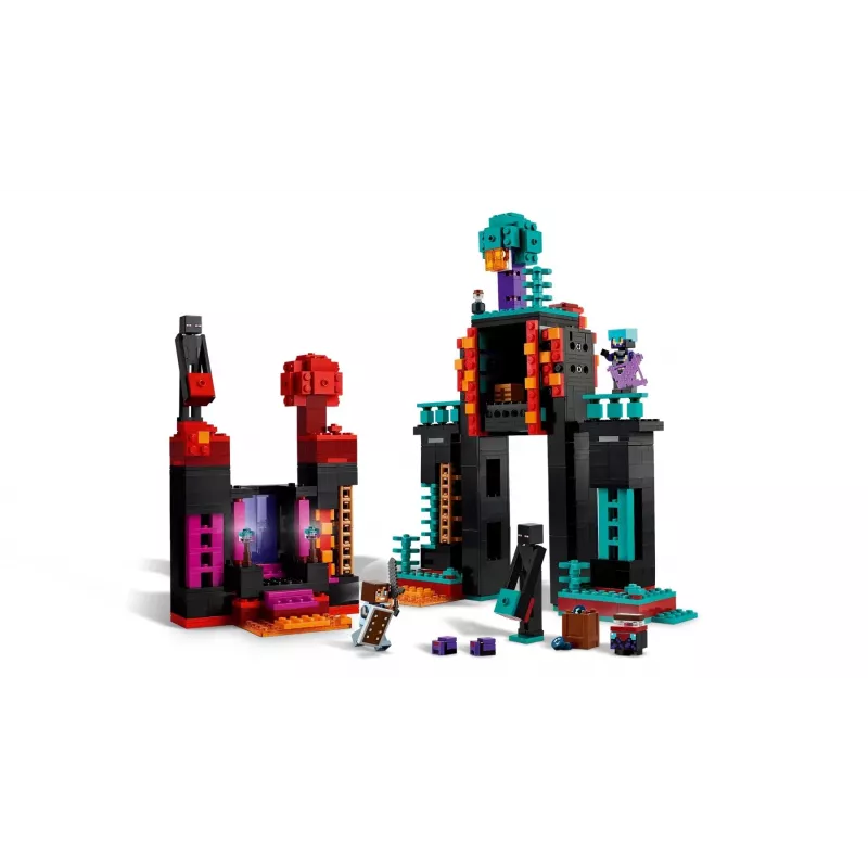 Konstruktorius LEGO Minecraft rinkinys 21279 The Enderman Tower, 867 dalys, 2 minifigūrėlės, 450 mm aukštis