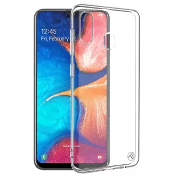 Silikoninis dėklas Tellur, skirtas Samsung Galaxy A20, permatomas, minkštas apsauginis dėklas