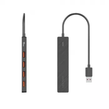 USB 3.2 Gen 2 5-in-1 kelių prievadų šakotuvas Vention CHOBB — 5 prievadai (4× USB 3.2 Gen 2 Type-A, 1× USB 3.2 Gen 1 Type-A), 0,15 m, ABS, juodas