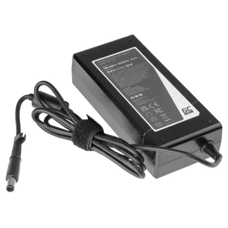 Maitinimo adapteris Green Cell AD111P 150W 19.5V 7.7A universalus nešiojamojo kompiuterio adapteris, juodas