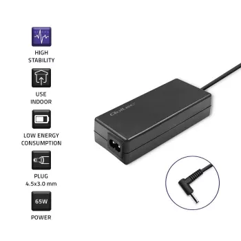 Maitinimo adapteris QOLTEC 65W 19V 3.42A nešiojamiesiems kompiuteriams ir suderinamiems įrenginiams