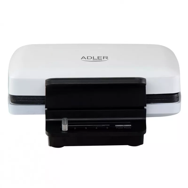 Vaflių keptuvė Adler AD 3085 — 1200 W, 2 stačiakampiai vafliai 9×13 cm, reguliuojama temperatūra, nepridegančios plokštės