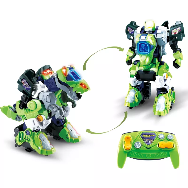 Nuotoliniu būdu valdomas žaislas dinozauras VTech Switch & Go Dinos T-Rex, transformuojamas iš dinozauro į transporto priemonę, skirtas vaikams