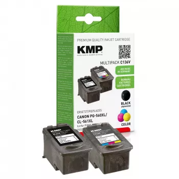 KMP kasetė Canon PG-560XL / CL-561XL 2 vnt. pakuotė perpildyta atnaujinta (1581,4005)