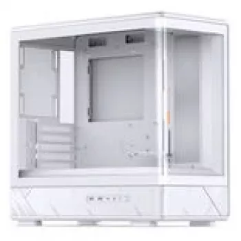 Jonsbo D200 baltas mATX vidutinio dydžio korpusas su grūdintu stiklu ir Mini Temp ekranu