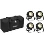 EUROLITE 20000950 LED PAR šviestuvų rinkinys — 4x COB šviesos diodai, su minkštu krepšiu