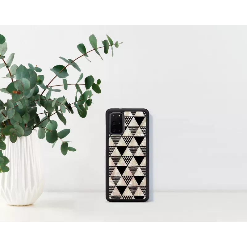 Apsauginis dėklas iKins Samsung Galaxy S20+ – juodas piramidės dizainas