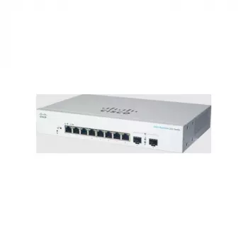 Valdomas L2 Gigabit Ethernet jungiklis Cisco CBS220-8T-E-2G — 8x RJ-45 10/100/1000, 2x SFP, 1U, 20 Gbit/s, 8192 MAC