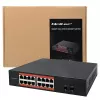 Tinklo komutatorius QOLTEC 52364 — Gigabit Ethernet PoE 16xRJ45, 2xSFP
