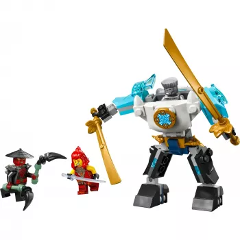 LEGO NINJAGO rinkinys 71827 Zane's Battle Suit Mech, 92 dalys, 2 minifigūrėlės, aukštis 100 mm, amžius 6+