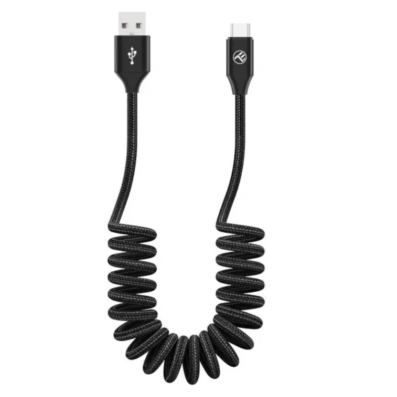 USB į USB-C duomenų laidas Tellur ištiesiamas 3A 1,8 m juodas