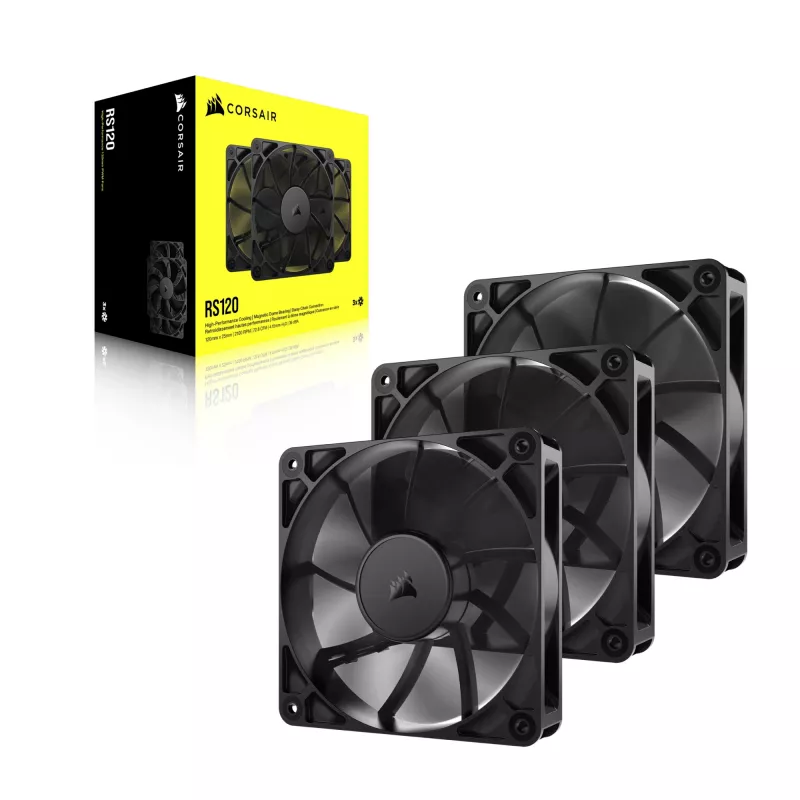 Ventiliatorius Corsair RS120 12 cm juodas 420-2100 RPM 3 vnt.