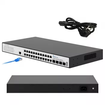 Extralink Hypnos jungiklis, 24x RJ45 1000Mb/s, 4x SFP+, L3, valdomas
