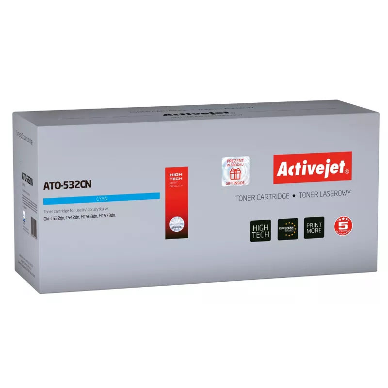 Activejet ATO-532CN tonerio kasetė (pakeičia OKI 46490403; Supreme; 1500 puslapių; žydra)