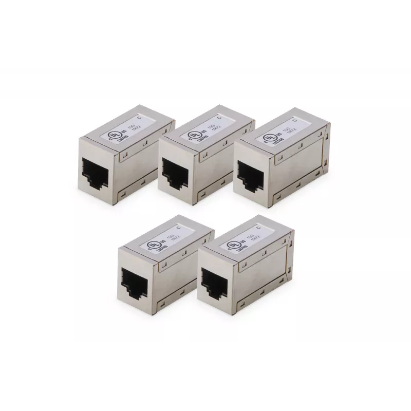 Digitus CAT 6 moduliniai ekranuoti sujungikliai 5 vnt. RJ-45 auksiniai kontaktai sidabriniai