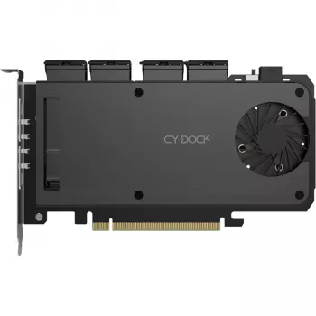 Adapterinė kortelė 4 x M.2 NVMe SSD mobiliam krepšiui, Icy Dock MB204MP-B