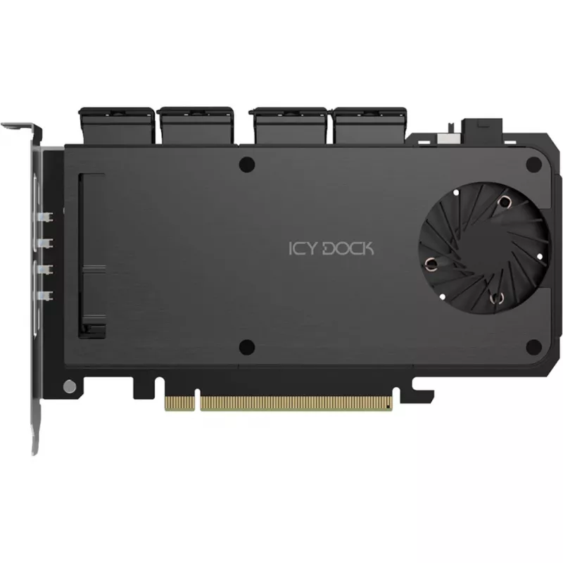 Adapterinė kortelė 4 x M.2 NVMe SSD mobiliam krepšiui, Icy Dock MB204MP-B