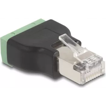 DeLOCK 66603 kabelio lyties keitiklis RJ45 4 kontaktų gnybtų blokas Juoda Žalia