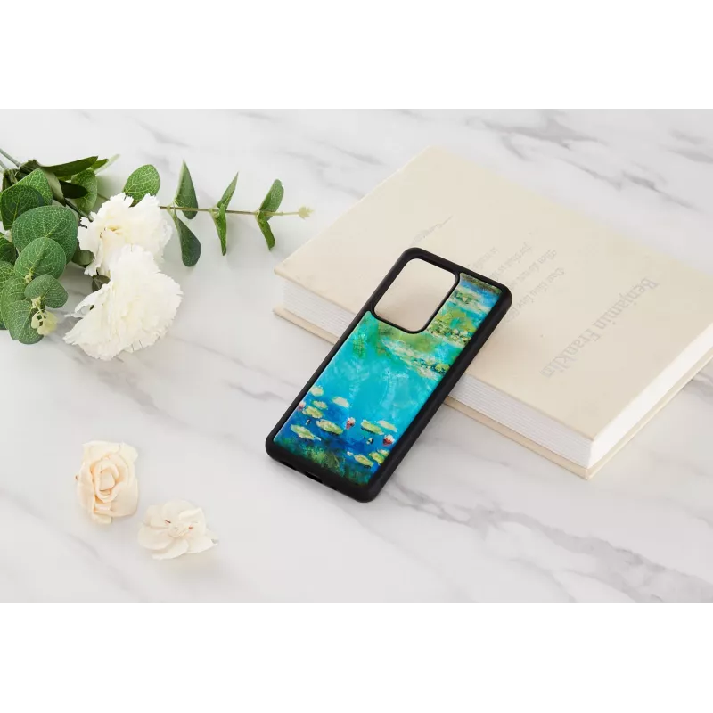 Apsauginis telefono dėklas iKins Samsung Galaxy S20 Ultra — juodųjų vandens lelijų raštas