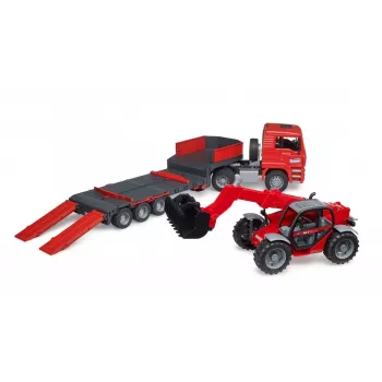 Transporto priemonių rinkinys BRUDER MAN TGA krautuvas su Manitou krautuvu