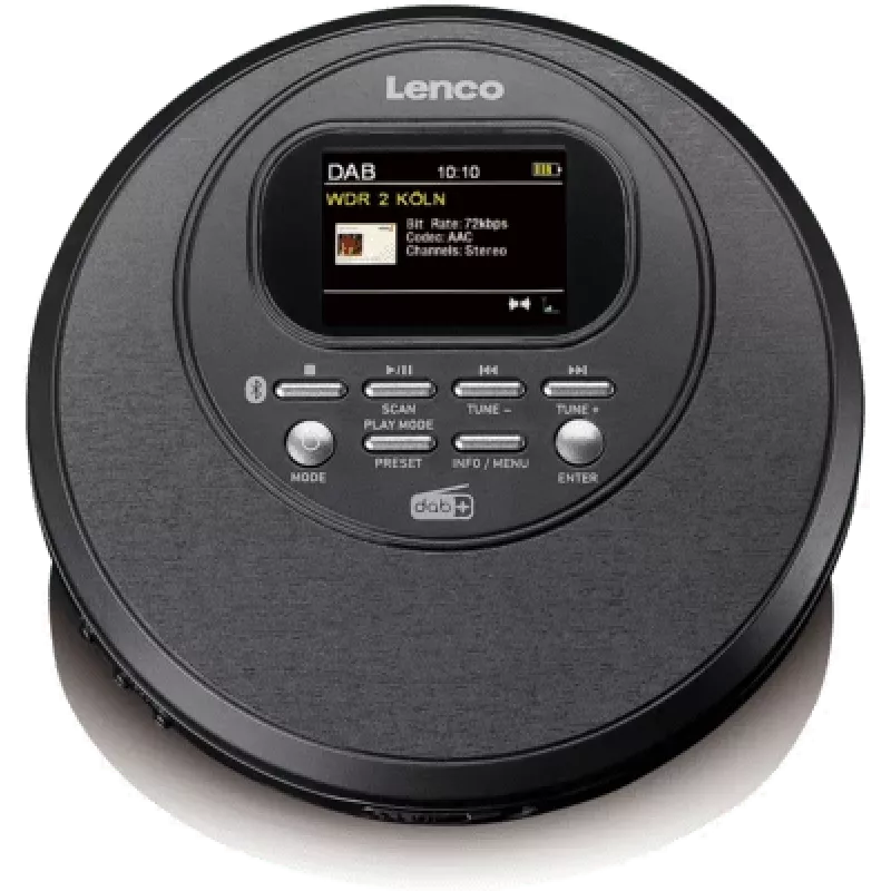 Lenco CD-500 Discman CD/MP3/DAB+/Radijas/BT AntiShock juoda