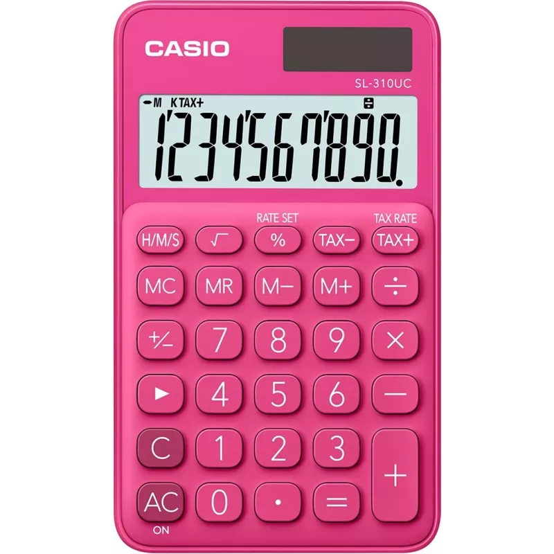 CASIO SKAIČIUOKLĖ POCKET SL-310UC-RD RAUDONA, 10 SKAITMENŲ EKRANAS