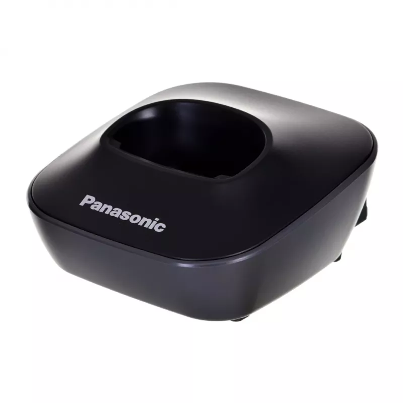 DECT telefonas Panasonic KX-TG1611, juodas, 1,9 GHz, 1,25 colio ekranas, iki 15 h pokalbių, 50 kontaktų telefonų knyga