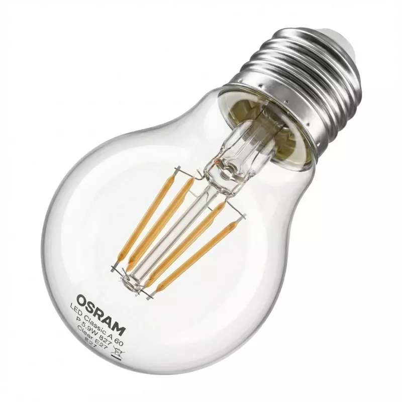 Osram LED Classic A 60 Filament P 5.9W 827 Clear E27 LED lemputės, klasikinė lemputės forma