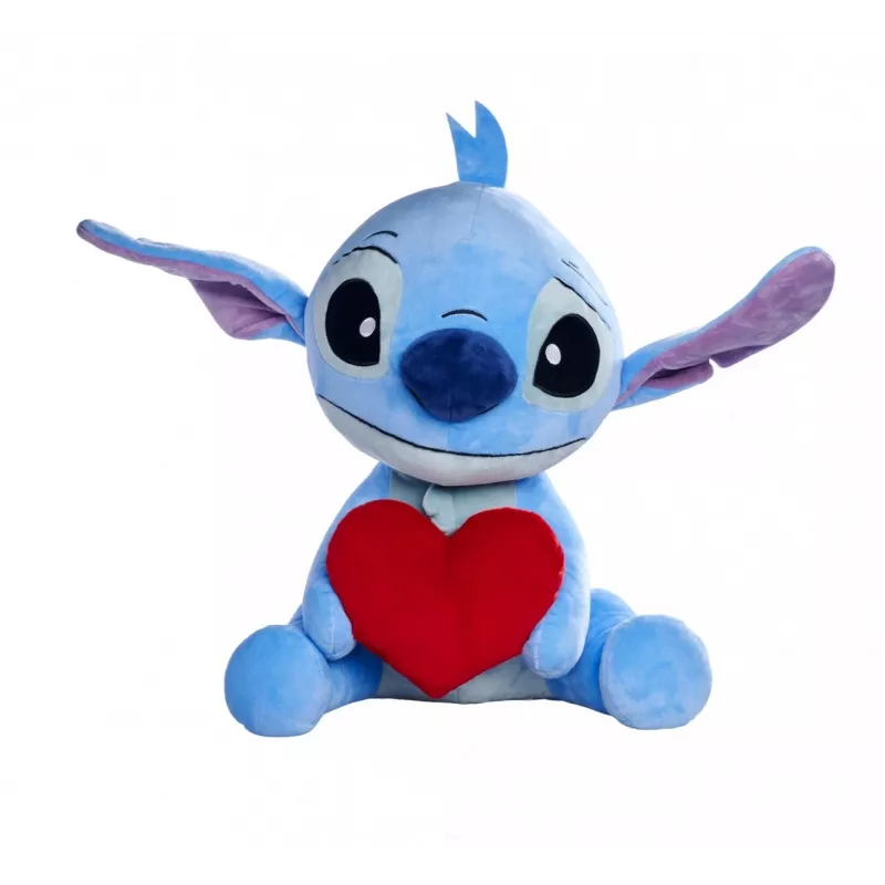SIMBA pliušinis žaislas Stitch su širdele 50 cm, minkštas mylėtinas herojus
