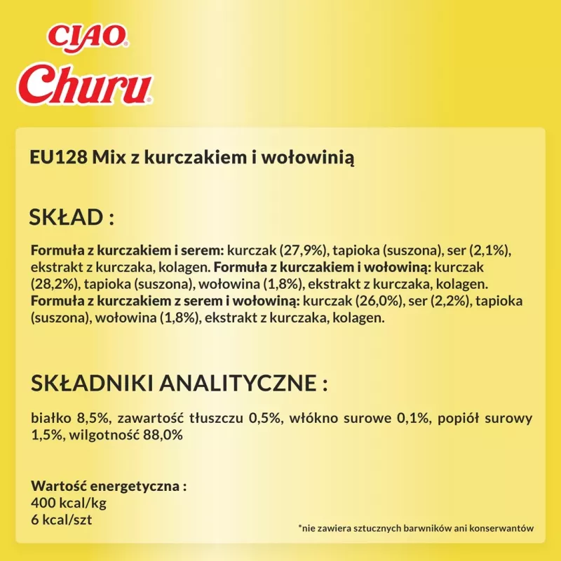 Kačių skanėstai INABA Churu Variety Box — Vištiena ir jautiena, 20 x 14 g tūbelės