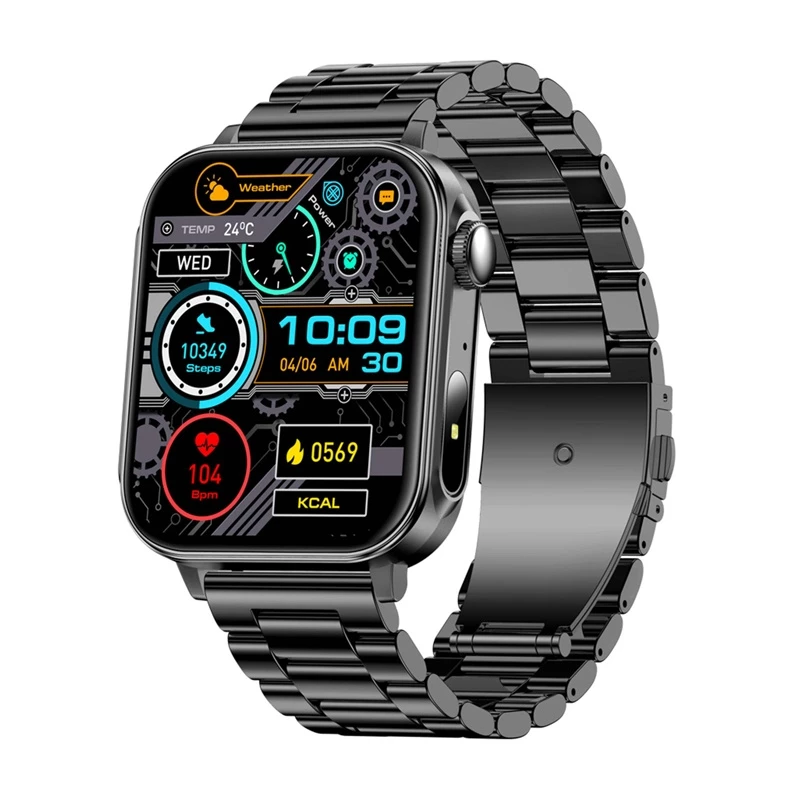 Išmanusis laikrodis Colmi P80 Steel Black su Bluetooth ir širdies ritmo matuokliu
