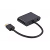 HDMI į VGA adapteris GEMBIRD A-HDMIM-HDMIFVGAF-01, HDMI kištukas į VGA išvestį, 0,15 m, juodas