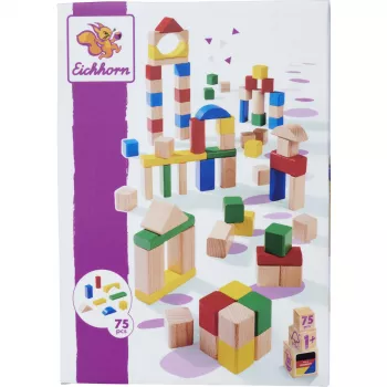 Eichhorn Holzbausteine Bunt/Natur (75 vnt.)