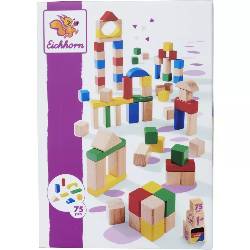 Eichhorn Holzbausteine Bunt/Natur (75 vnt.)