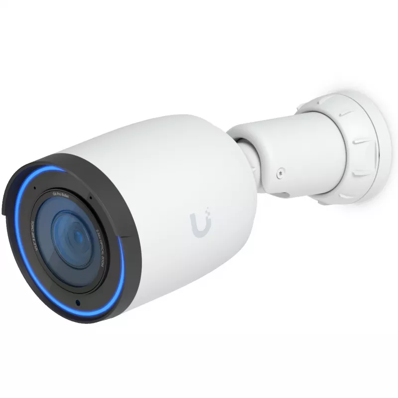 IP apsaugos kamera UBIQUITI G6 Pro Bullet — 4K (3840×2160), laidinė, skirta vidui/laukui, 1/1,2 colio CMOS, 5,9–13,8 mm, 2,36x optinis priartinimas, montavimas prie lubų/sienos/stulpo