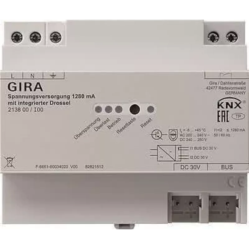 Gira KNX-Spannungsversorgung 1280mA Drossel REG 213800 (213800)