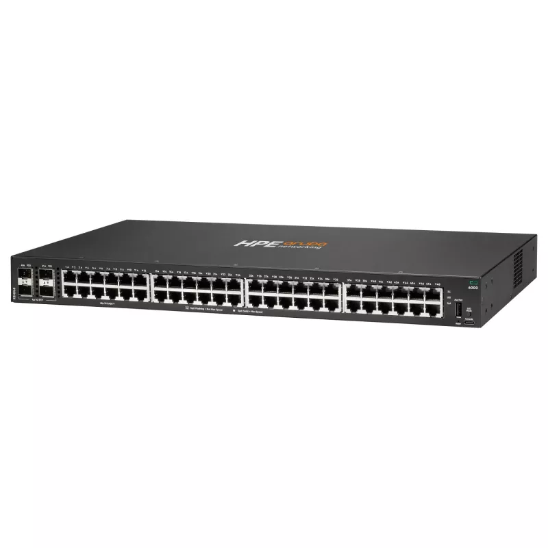 HPE - Aruba 6000 48G 4SFP Switch - jungiklis - L3 - valdomas - 48 x 10/100/1000 + 4 x Gigabit SFP - šoninis oro srautas - montuojamas į stelažą - AC 100 - 127 V / 200 - 240 V
