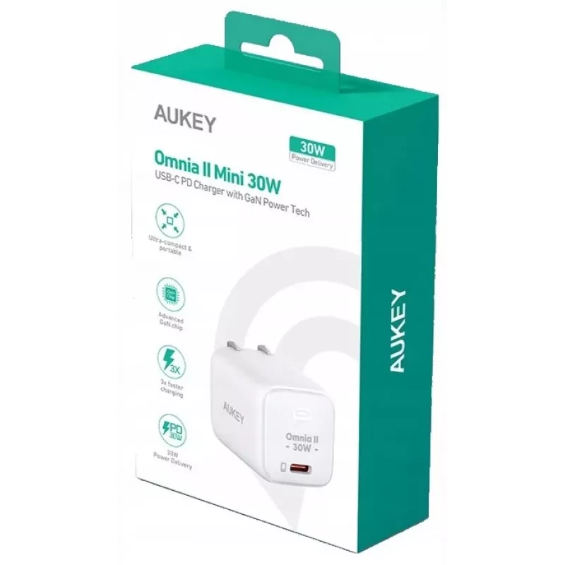 Sieninis įkroviklis PA-B1L Baltas Omnia II Mini1xUSB-C PowerDelivery 30W 5A