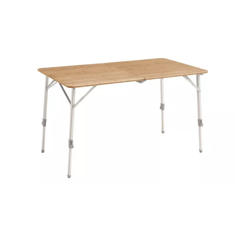 Outwell Custer L Brown stovyklavimo stalas — Bambuko viršus, Aliuminio rėmas, 700×1200 mm, 11,5 kg