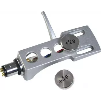 Garso galvutės laikiklis Omnitronic 10605262 — sidabrinis tonearmo galvutės laikiklis, keičiamas patefonams