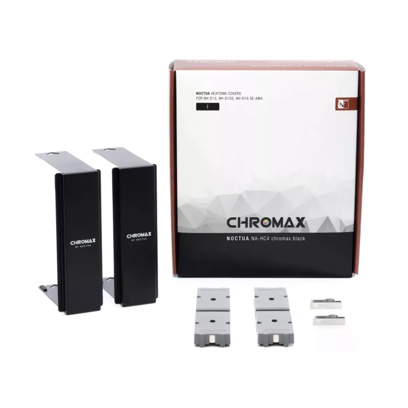 Montavimo rinkinys Noctua NA-HC4 chromax.Juoda — Aliumininis radiatoriaus priedas procesoriui, juodas